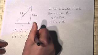 Pythagoras Theorem solving problems involving Pythagoras without a calculator [upl. by Sol]