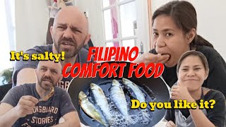 TUYO for the first time  Filipino comfort food  Greek and Filipina couple  kyriakosmarlene [upl. by Akinad]