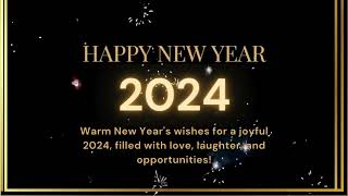 Happy New Year 2024 Greetings  2024 Greeting Gif with fireworks sound [upl. by Beacham753]