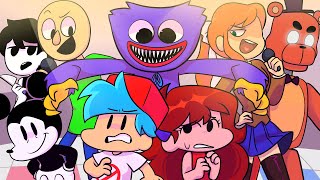 Huggy Wuggy Playtime but Every Turn Another Character Sings It  Friday Night Funkin Animation [upl. by Aloz598]