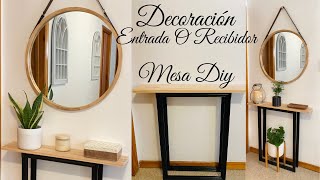 DECORACIÓN DE ENTRADA PEQUEÑA  DIY MESA DE RECIBIDOR FÁCIL RECICLADA  IDEAS PARA DECORAR TU CASA [upl. by Folger]