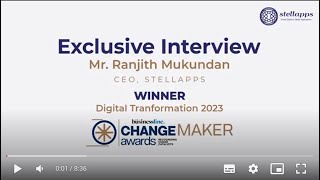 Interview of Ranjith Mukundan CoFounder amp CEO Stellapps [upl. by Jahdiel]