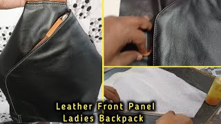 Leather Backpack  Making Front Panel  Leather Skills [upl. by Sally]