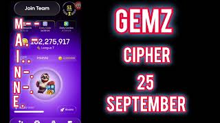 Gemz daily cipher 25 September [upl. by Sadnak331]