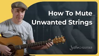 How to Mute Unwanted Notes When Playing Guitar [upl. by Yenahc]