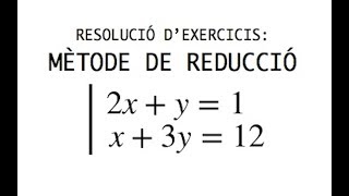 Resolució dexercicis  Mètode reducció  MatesTube [upl. by Xxam304]