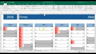 Kalender  Jahresplaner Excel 2013 Teil 3 [upl. by Aleehs876]