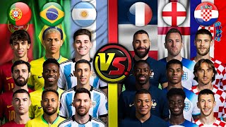 Argentina Brazil Portugal 🆚 France England Croatia 🔥 Trio Comparison 💪 [upl. by Idnim508]