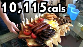 Massive 10000 Calorie English Breakfast Challenge [upl. by Narad]