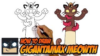 How To Draw GMAX Meowth  Pokemon Sword and Shield [upl. by Pudendas]