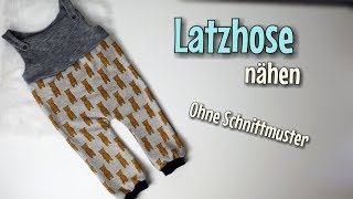 Latzhose  Nähanleitung OHNE Schnittmuster  Für Anfänger  Nähtinchen [upl. by Naawaj]