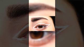 white eyeliner makeup tutorial  eyeliner tutorial for hooded eyes  how to apply white kajal in eye [upl. by Annaynek]