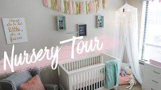 NURSERY TOUR  Baby Girls Room  DIY Decor  RAVEN ELYSE [upl. by Atiuqin]