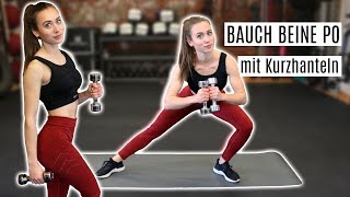 10 Minuten Bauch Beine Po Workout mit Kurzhanteln  Effektives Homeworkout für deine Sommerfigur [upl. by Nidraj]