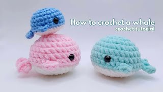 How to crochet a WHALE  For beginners  Crochet tutorial  Quick and easy  Amigurumi Tutorial [upl. by Marjory789]