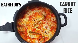 Quick and Easy Bachelors Carrot Rice in pressure cookerCarrot rice recipe in cooker [upl. by Annawoj217]