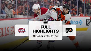 Canadiens at Flyers  October 27 2024  NHL Full Game Highlights [upl. by Gnaw]