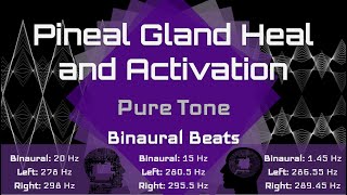 Pineal Gland Activation PURE TONE   Decalcify and Heal  Binaural Beats [upl. by Asnerek]