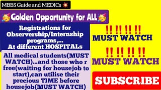 Observershipinternshipelectives registration procedure at different HOSPITALs UrduHindi [upl. by Areid]