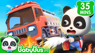 🐼 Músicas Infantis  Vamos Consertar o Caminhão Tanque  Mecânico Bebê Panda  BabyBus Português [upl. by Ennayk]