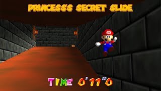 Super Mario 64  Princesss Secret Slide 11quot07 TAS [upl. by Anertac]