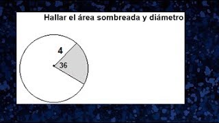 area de un sector circular area de una parte de un circulo  diámetro de una circunferencia [upl. by Haisoj988]