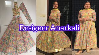 Designer Anarkali Cutting Stitching  Long Frock Design  Anarkali Sewing ideas  Rajveerpunni [upl. by Aikrahs518]