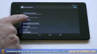 DALVIK vs ART Android runtime tested on Nexus 7 2013 Android 44 KitKat [upl. by Brine]