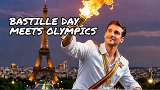 Paris Unites Bastille Day Parade Meets Olympic Torch in Historic Celebration [upl. by Katerine]