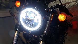 Harley Forty Eight LED Headlight Install [upl. by Ecnahc]