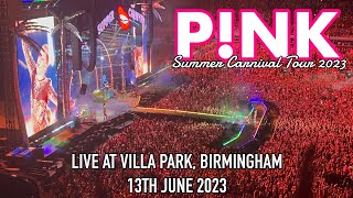 PNK  Summer Carnival Tour 2023 13th June 2023 at Villa Park Birmingham  Vlog [upl. by Notgnirrac]