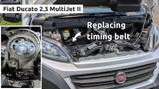 Cambelt change on a Fiat Ducato 23 MultiJet II timing belt amp water pump replacement [upl. by Akimas]