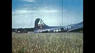 B17 over shot the end of the runway and ploughed into a corn field at Podington 1944 [upl. by Drus]