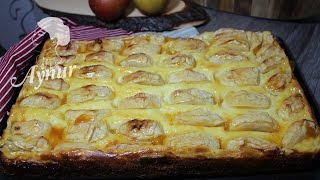 Apfelkuchen mit Pudding  Apfelblechkuchen [upl. by Ferdinande]