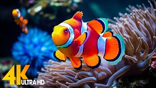 Aquarium 4K VIDEO ULTRA HD 🐠 Beautiful Coral Reef Fish  Relaxing Sleep Meditation Music 65 [upl. by Boak]