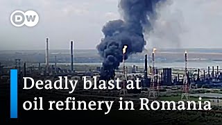 Powerful blast at Romania′s biggest oil refinery  DW News [upl. by Baer]