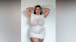 BODYSUIT OUTFIT TRANSPARENT 4K👗 DRESS TRY ON HAUL AND IDEAS CURVY MODEL FASHIONPLUS SIZE HAUL [upl. by Kcirdet]