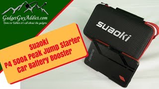 Suaoki P4 500A Peak Jump Starter Car Battery Booster review [upl. by Anirhtak]