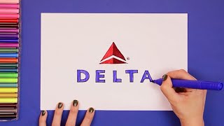 How to draw Delta Airlines Logo [upl. by Melisse]