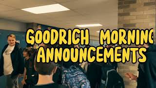 Goodrich High School Announcements for Wednesday 1102024 [upl. by Selima800]