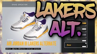 NBA 2K20 Shoe Creator  Air Jordan 3 quotLakers Alternatequot [upl. by Ivory985]