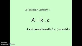 spectrophotométrie et loi de Beer Lambert [upl. by Clarette]