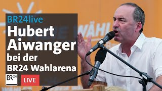 Hubert Aiwanger Freie Wähler bei der BR24 Wahlarena – stellt sich den Fragen  BR24live [upl. by Nilahs]