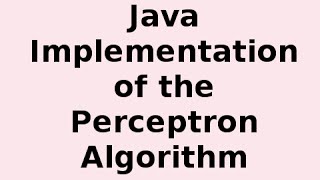 Java Implementation of the Perceptron Algorithm [upl. by Jeremy]