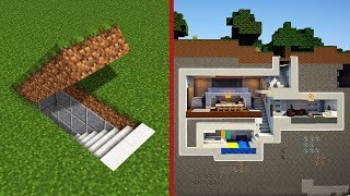 Minecraft How To Build A Modern Secret Base Tutorial  Hidden House [upl. by Renwick]