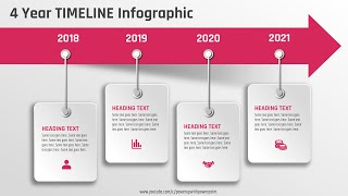 19PowerPoint Create 4 step 3D TIMELINE infographic  Agenda Slide  Free Template [upl. by Odie]