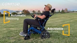 MAJESTIC IQ8000 Remote Controlled Electric Wheelchair with Recline 175” OR 20” Wide Seat [upl. by Lorita780]