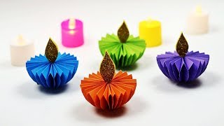 Paper Diya Making For Diwali  Diwali Decoration Ideas At Home  Diya Decoration ideas [upl. by Pascia858]