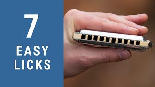 7 Easy Blues Harmonica Licks  C Harmonica Lesson  Free harp tab [upl. by Icart]