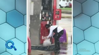 Sorprenden a señora huachicolera en gasolinera  Qué Importa [upl. by Custer]